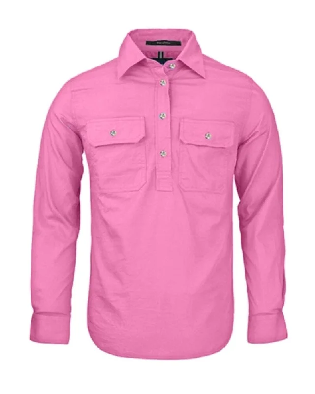 Ladies Closed Front Shirt LS - Blush