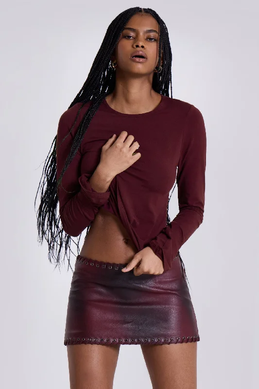 Burgundy Mist Long Sleeve Top