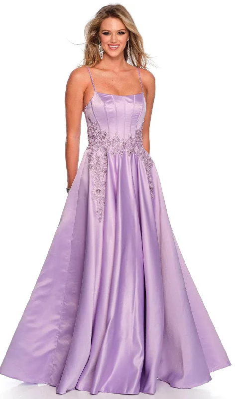 Dave & Johnny 11338 - Embroidered Scoop Neck Prom Gown