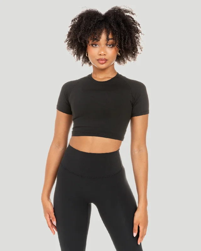 Aura Crop Tee - Black